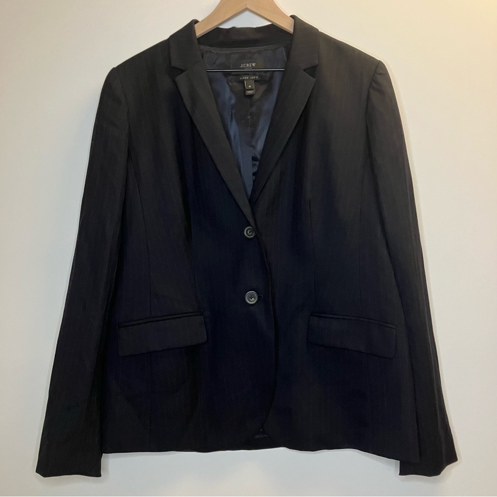 J. Crew 1035 Super 120’s Pinstripe Wool Two Button Blazer 28135 Tailored 16
